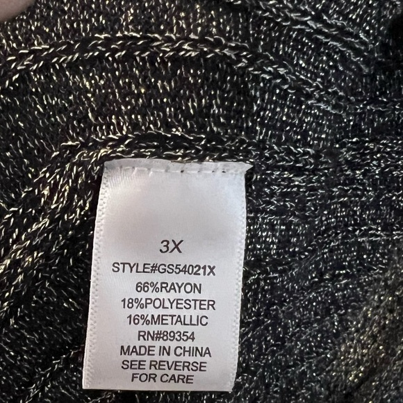 Alison Andrews Cardigan Dress Plus Size 3X Longline Ribbed Metallic - Picture 6 of 7